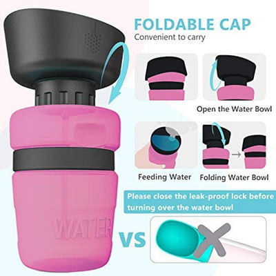 Foldable Cap Outdoor Dog Water Bottle